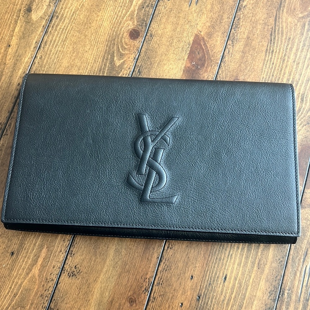 YSL Yves Saint Laurent Women's Leather Large Belle de Jour Clutch - Black